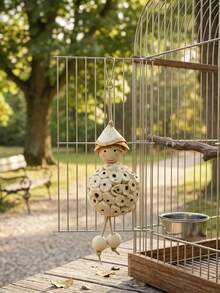 1 buah Boneka Kunyah untuk Mencari Makan Burung Beo, Bola Kayu Alami dengan Desain Boneka Lucu, Boneka Blok Kunyah Gantung, Cocok untuk Cockatiel, Burung Beo Kecil, Sun Conure, Lovebird, Canary, Aksesori Sangkar Burung, Meredakan Kebosanan, Latihan Merusak, Boneka Interaktif - 1 lingkaran pelatihan - View 8