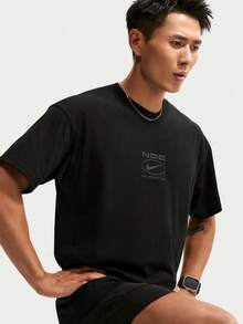 Nike Kaos Rajut Lengan Pendek Pria AS M NK TEE LSE NAC Tanpa Kerah TIM6143-010 - Hitam - View 4