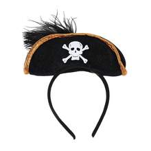 5/1pc Topi Kapten Bajak Laut Halloween, Perlengkapan Pesta Cosplay, Topi Felt Tengkorak - View 3