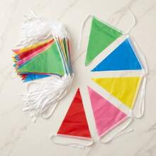 100M/328ft (50 Meters*2pcs) Pennant Banner Flags, 200pcs Flags, Rainbow Triangle Banner Multicolor Nylon Triangle Flag Decoration For Grand Opening Outdoor Celebrations Shops Business Classroom Party - Color - View 5