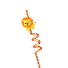 6pcs/Set Creative Multi-Color Transparent Animal Themed Straws, Reusable Jungle Animal Plastic Straws | Suitable For Lion, Fox, Zebra, Giraffe Wildlife Zoo Birthday Party Supplies, Forest Party Gift Decoration - View 14