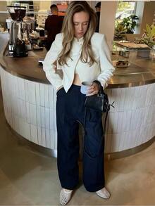DEEKA Spring/Summer New Women's European And American Style Fashionable Minimalist Versatile Short Blazer Jacket Fall - Beige - View 4