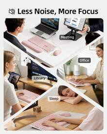 EWEADN Keyboard Gaming Forwarder GX710S dengan Nuansa Mekanik yang Tenang, Cocok untuk Wanita Dewasa dan Penggunaan Kantor, dengan Estetika Tinggi. - View 3