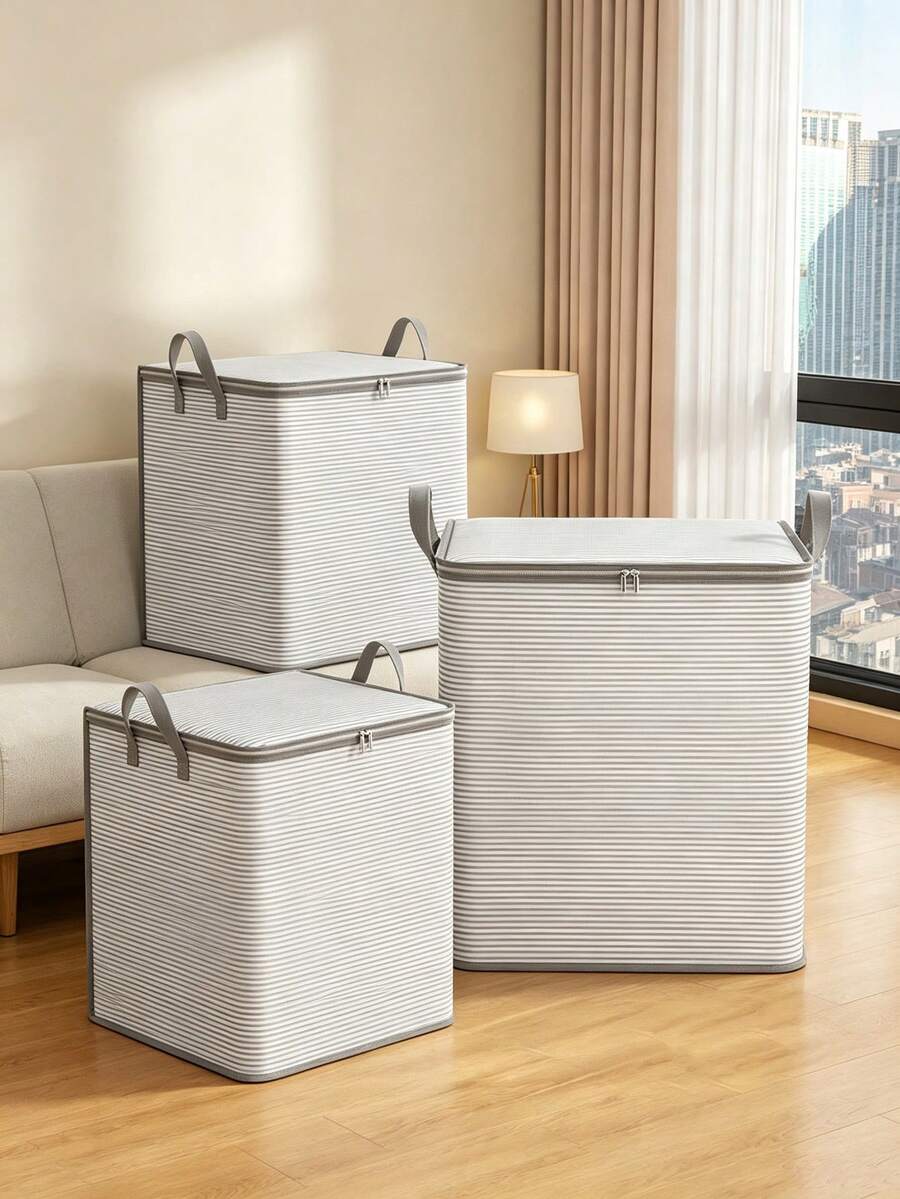 1 Bolsa de equipaje de gran capacidad, bolsa de almacenamiento para el hogar, bolsa de embalaje, bolsa tote, bolsa de almacenamiento de viaje, bolsa de organización de embalaje ligera, bolsa de almacenamiento de ropa con cremallera duradera e impermeable, bolsa de almacenamiento a prueba de humedad, bolsa de equipaje de gran capacidad para mudanzas, decoración de dormitorio, vuelta a la escuela - Multicolor - Ver 1