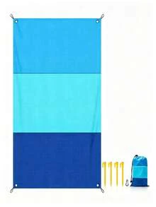 Extra Large Sandproof Beach Blanket, 4-7 Person Outdoor Picnic Mat, Lightweight Portable Quick Dry Sandproof Family Camping Hiking Blanket, Compact Foldable, Summer Essential - Multicolor - View 9