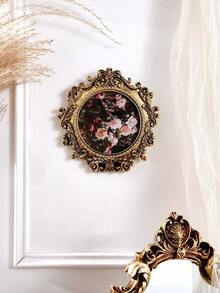 1pc Luxury French Palace Style Gold Carved Round Decorative Photo Frame, Resin Material Photo Storage And Display Frame, Multi-Functional Picture Frame For Desktop And Wall Hanging, Home Decor To Enhance Style, Suitable For Bedroom, Side Table, Decorative Table, Desk, Entryway, Living Room, Background Wall, Dining Room, Luxury Home Gift For Friends And Family, Wedding, Birthday, Housewarming - A - View 7