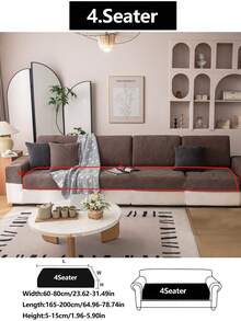 1 pezzo Coprisedia elastico antiscivolo con copertura completa, coprisedia universale per tutte le stagioni, coprisedia in tessuto ispessito, lavabile in lavatrice, antipolvere, antimacchia, decorazione per la casa, adatto agli animali domestici, copertura protettiva, decorazione fresca per la stanza, coprisedia regolabile per divani ad angolo, adatto per camera da letto, ufficio, soggiorno, divani combinati e a L, e coprisedia da 1234 posti - Caffè Marrone - Visualizzare 18