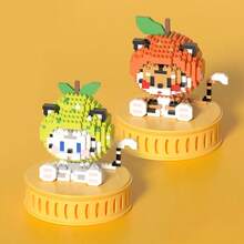 502pc Small Particle Building Blocks Compatible With Tiger, Big Orange, Big Pear, Hugging Three Treasures New Year Decoration Gift Assembly Toy - Multicolor - View 4