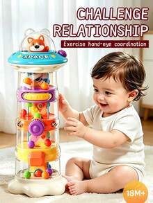 Baby Rattle Toy Rain Stick Musical Toy Montessori Baby Toy For 6-12 Months Infants Sensory Handheld Development Toy 1 Year+ Toddler Musical Instrument Toy - Multicolor - View 12