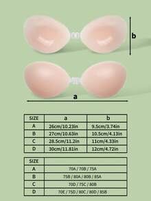 1pc Women's Adhesive Silicone Invisible Bra, Wedding Breast Pads, Summer Dress Tank Top Underwear Accessory - Multicolor - View 7