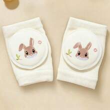A-Class Pure Cotton Baby Crawling Knee Pads, 3D Embroidered Rabbit Non-Slip Leg Protectors, High Elasticity Breathable Anti-Collision Crawling Pads - 0-3 Years Old - View 9