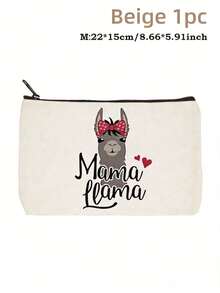 Mama Llama Tote Bag & Wallet Set, Cute White Alpaca Print Mother & Baby Bag, New Mom Hospital Delivery Diaper Bag Gift, Matching Mother & Child Handbag, Practical Mother's Gift Set School Supplies - Multicolor - View 14
