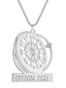 1PC Personalized Name Necklace, Dart Target Pendant, Customized Stainless Steel Unisex Jewelry, Customizable Item, Men's And Women's Necklace, Custom Jewelry, Perfect Gift For Birthday And Anniversary, Thanksgiving, Christmas, Halloween - Multicolor - View 8