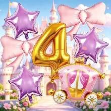 Dream Princess Carriage Balloon Set, Includes Gold Number, Bow, Star And Carriage Balloons, Suitable For Princess Theme Birthday Decoration, Fairy Tale Style Party And Other Occasions - View 21
