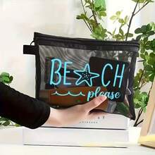 Mesh Makeup Bag Toiletries Storage Pouch Travel Accessories - Multicolor - View 2