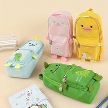 Large Capacity Cute Cartoon Animal Pencil Case - School Supplies, Durable Oxford Cloth, Suitable For Back-To-School Season, Students And Everyday Office Supplies, , - A - View 2
