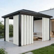 Outdoor Curtains, Suitable For Patios, Porches, Gazebos, UV-Resistant And Fade-Resistant, Offering Both Sun Protection And Privacy Decoration; Sold In Pairs - B - View 7