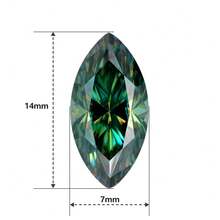 100% Moissanite, Green D Color, Marquise Cut, VVS1 Clarity, Loose Stone, Suitable For Jewelry Making, Comes With GRA Certificate, DIY - Green - View 11