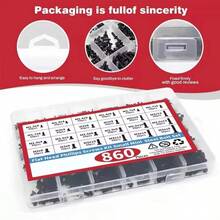 860 PCS Small Computer Screws Assortment Kit, Black Tiny Eyeglass Screws M1.2 M1.4 M1.7 M2 M2.5 M3 - Black - View 2