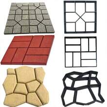 1pc Reusable Plastic Garden Path Maker Mold, DIY Concrete Paving Template For Cement Bricks, Patio Floors And Stepping Stones, Multi-Shape Walkway Mold For Backyard, Balcony, Lawn, Garden And Outdoor Landscaping Projects - Paving Mold - View 2