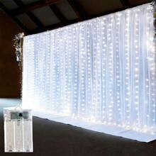 LED 燈簾燈 8 種模式,電池供電串燈,節日裝飾,適用於派對、婚禮、聖誕節和居家氛圍裝飾 - 電池盒窗簾燈 - 查看 10
