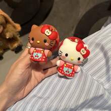 SANRIO 新款 3D 矽膠小貓豹紋眼鏡 KT 磁吸手機殼支架，防摔桌面支架，強磁吸附與伸縮設計，磁吸手機殼支架 - 彩色 - 查看 5