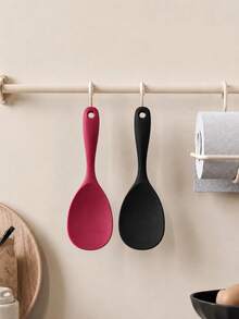 Cuchara de arroz de silicona antiadherente y resistente al calor, diseño de una sola pieza, mango ergonómico, duradera y fácil de limpiar, adecuada para arroz, ensalada, puré de papas, utensilio de cocina - Ver 10