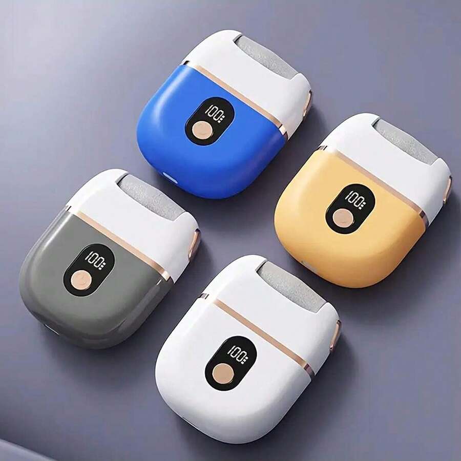 1 USB Charging Electric Foot Grinder, Three Replaceable Grinding Heads, 3-Speed, Used To Remove Cracked Heels And Calluses - Thick Faux Leather Polishing, Portable And Easy To Use, USB Charging, Suitable For Hand And Foot Care