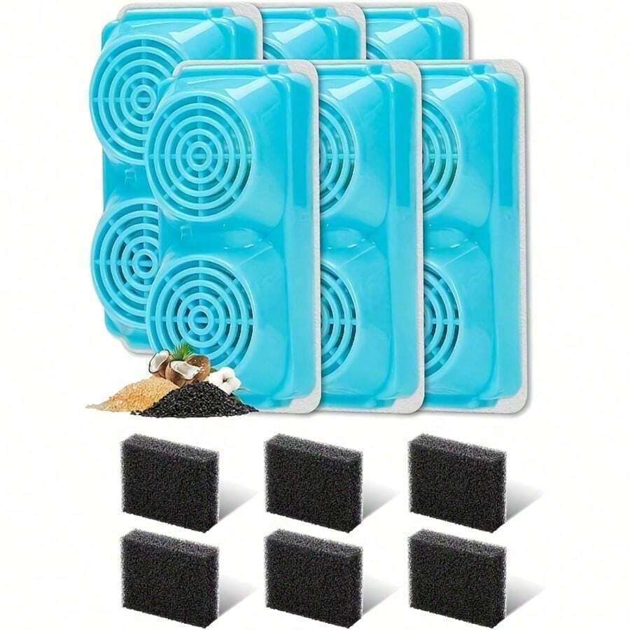 3pcs/6pcs/12pcs Pet Water Fountain Filter Cartridge Accessories, Compatible With 108oz 3.2L Pet Water Fountain, Pet Water Fountain Replacement Filter, Cat Water Fountain Filter - Multicolor - View 1