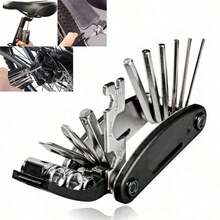 Cycling Essential! 16-In-1 Bicycle Multi-Function Tool, Foldable Portable Repair Wrench Set, Universal Hex Key Screwdriver - Multicolor - View 2