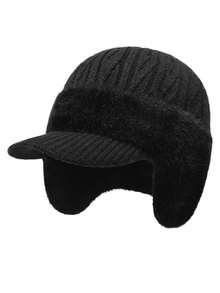 1 pieza Gorro de invierno con orejeras de peluche con letras para mujer - Gorro de peluche 3 en 1, diseño simple y cálido, adecuado para compras diarias, viajes de vacaciones, regalo perfecto - Protector de oídos - Ver 8
