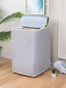 Open-Top Washing Machine Dust Cover, Oxford Cloth Waterproof Sun-Proof Dust-Proof Thickened Protective Cover, Appliance Protection Cover Suitable For Top-Loading Washing Machines, Thickened Oxford Cloth Fabric Effectively Waterproof Dust-Proof UV-Resistant, Protects Washing Machine From Sun And Rain To Extend Service Life, Open-Top Design Convenient For Easy Access To Clothes, Multiple Sizes Available To Fit Different Washing Machine Specifications, Suitable For Home, School Dorm, Office And Travel Storage Organization Scenarios, Essential Appliance Protection Item For Seasonal Storage, Keeps Washing Machine Always Clean And Like New. - Silver - View 6