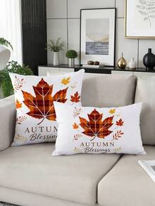 4pcs,American Country Vintage Thanksgiving Plaid Style Pillow Covers,Home Decor,Gift,Polyester Material,Hidden Zipper,No Filling,Suitable For Halloween,Thanksgiving Home Decor,Living Room Decor,Pillow Covers,Cushion Covers,Sofa Decorative Cushions,Pillow Covers,Lumbar Pillow Covers,Soft Cushions. - Multicolor - View 8