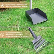 Pooper Scooper For Dogs, Metal Poop Scooper Tray And Rake Set With Adjustable Long Handle, Dog Pooper Scooper For Pet Waste Removal - View 8