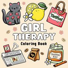 Comforting Girls Healing Coloring Book: Cute Cartoon Self-Care Essentials Illustrations, Including Cats, Citrus Fruits, Candles, Newspapers And Vintage Music Players - ZF-081 (Girl's Healing Style) - View 12