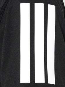 Adidas Kaos Olahraga Lengan Pendek Tiga Garis Klasik untuk Wanita di Musim Panas - Hitam - View 8