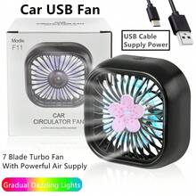 1 buah Kipas Pendingin Ventilasi Udara Mobil Lucu, Kipas Mobil Bertenaga USB yang Dapat Diatur, Kipas Turbo Bertenaga, Lampu Ambient Warna-warni Gradien, Rendah Suara, Kipas Pendingin Interior Mobil Mini Multifungsi yang Lucu, Kompatibel dengan AC Mobil - Kipas Mobil Berkabel - View 17