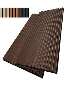 JZGZR Wood Slat Wall Panel, 48.03x 23.82x 0.83 Inch Wood Panels Wall, 3D Soundproof Wall Panels, Large Acoustic Panels Interior Ceiling And Wall Decor Noise Reduction, 2 Pack, Walnut - 1 + Thick Walnut - View 9