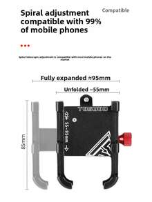 TOSUOD TOUOD Aluminum Alloy Bicycle Phone Mount, Shock-Absorbing Dual-Direction Adjustable Handlebar Navigation Holder, Universal For Road, Mountain, Electric Bikes, Cycling Navigation Phone Holder, Outdoor Commuting Bike Accessory - Multicolor - View 9