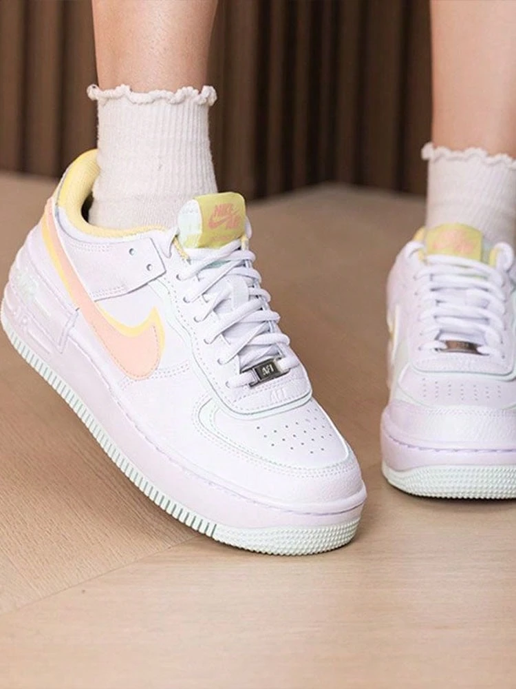 Nike Air Force 1 Shadow Versatile Comfortable Breathable Low-Top Sneakers Women's Pink White - Pink - View 1