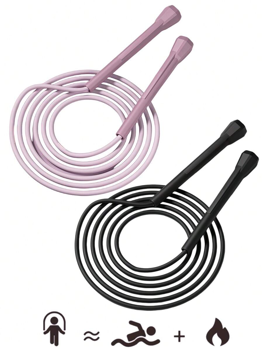 Cuerda de saltar para mujer, cuerda de saltar de velocidad para fitness y deportes, cuerda sólida de PVC, adecuada para entrenamiento en casa de mujeres, ejercicio al aire libre, pérdida de peso y modelado corporal - Multicolor - Ver 1