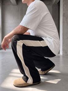GRDR Men's Summer Casual Loose Drawstring Elastic Waist Wide Leg Long Pants With Draped Lazy Style - Black - View 4