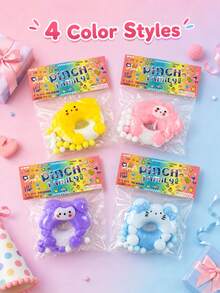 Cute Squeeze Family Donut Squishy Toy, Super Soft Slow Rebound Squeeze Toy, Cute Colorful Donut Shaped Stress Relief Ball, Portable Sensory Relief Toy, Suitable For Relieving Stress And Anxiety, Perfect For Students, Office Workers And Party Gifts Desk Toy - Multicolor - View 1