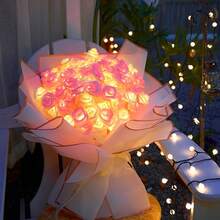 10-Light String Artificial Rose Lights, Suitable For Mother's Day, Backyard, Bar, Cafe Style, Camping Lighting, Patio, Wedding, Bedroom, Birthday Party, Graduation Season, Bar And Garden Decoration (Battery Not Included) - Rose String Lights - View 8