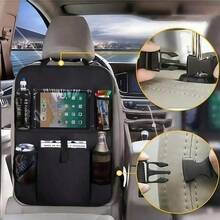 Car Seat Back Multi-Function Storage Bag, Large Capacity Car Seat Back Storage Organizer With Tablet Holder, Cup Holder, Tissue Holder, Earphone Compartment, Multi-Layer Storage Pouch, Car Interior Rear Seat Organizer, Universal Sedan SUV Car Interior Storage Accessory - Multiple Styles - View 8