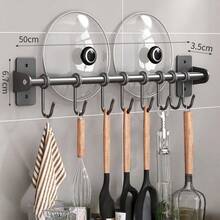 Multifunctional High-Quality No-Drill Kitchen Wall Hook Rack, Spoon Holder, Spatula Hook, Kitchen & Bathroom Accessories, Pot & Pan Hook, Knife Holder - Black - View 9