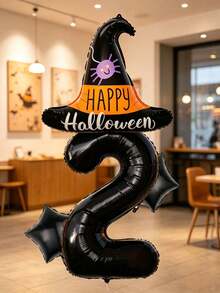 4pcs Black Wizard Hats With Star Pattern, Suitable For Halloween Party Decoration, Children's Birthday Party, Theme Party, Holiday Events And Party Decoration - View 3