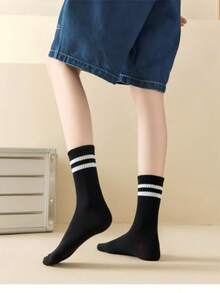 10 Pairs Unisex Comfortable Sports Socks, Suitable For Workout, Casual And Business Wear, Moisture-Wicking, Odor-Resistant, Soft And Lightweight, Suitable For Spring, Summer, Autumn And Winter - Multicolor - View 2