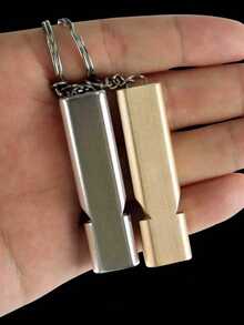 Dual-Hole High-Frequency Aluminum Alloy Whistle, Outdoor Survival Dual-Tube High-Pitch High-Frequency Rescue Whistle, Super Loud Pigeon Training Referee Whistle, Camping Keychain Whistle, Hiking Exploration Emergency Distress Signal, High Decibel, Portable, Outdoor, Climbing, Training, Back To School, Gift - View 6