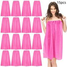 5pcs/Set Jubah Mandi Sekali Pakai dari Kain Non-Woven yang Dapat Diatur Ukurannya, Cocok untuk Wanita, Sauna, Salon Kecantikan - Hitam - hitam - View 20